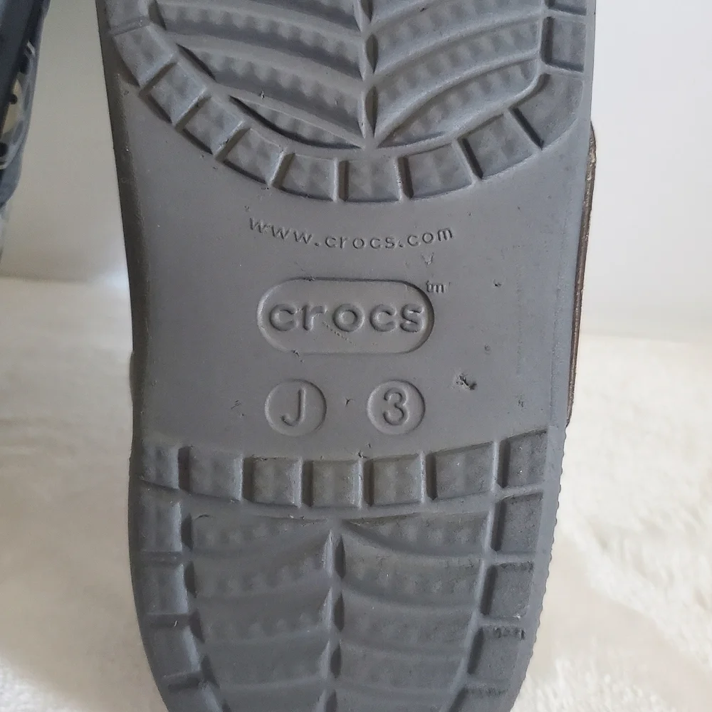 CROCS Funlab Monster Truck LED Light Gray Slip On Clogs Size Jr 3